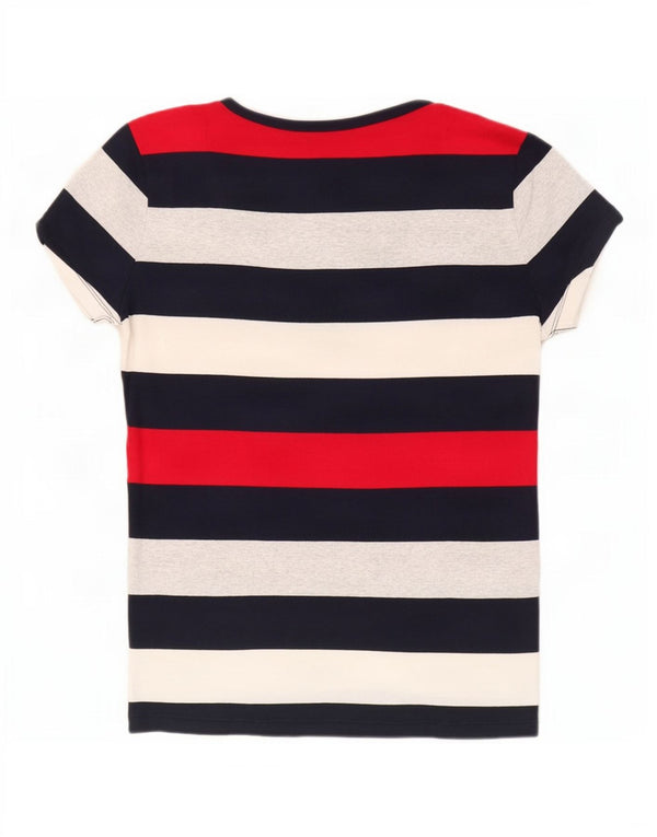 Tommy Hilfiger Γυναικείο T-Shirt Top UK 14 Large Navy Blue ριγέ βαμβακερό