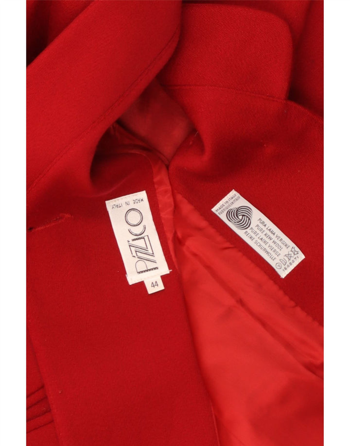 Vintage Γυναικείο Μπουφάν Blazer με 2 Κουμπιά IT 44 Μέτριο κόκκινο παρθένο μαλλί