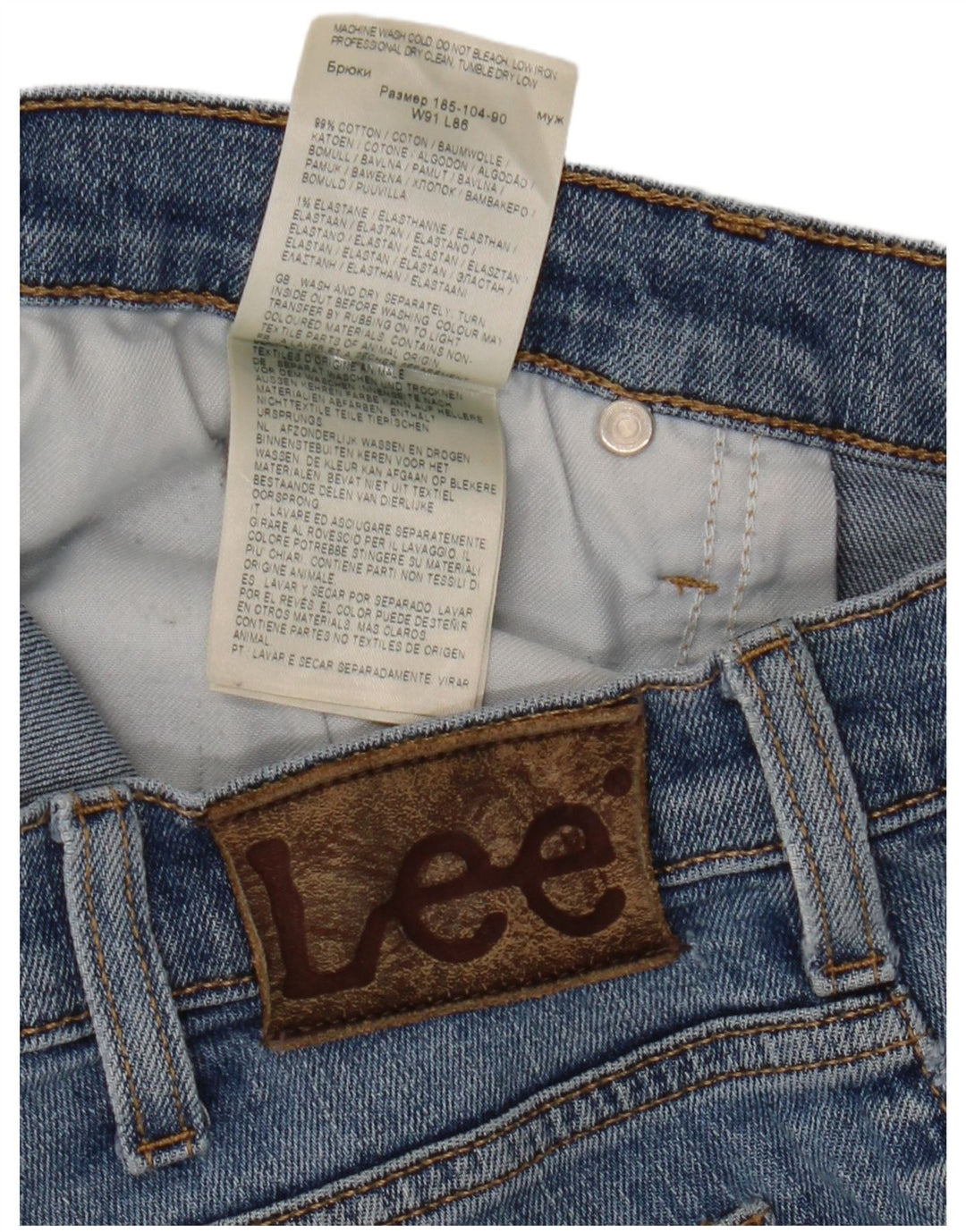 Lee Mens Rider Slim Jeans W36 L27 Μπλε βαμβακερό