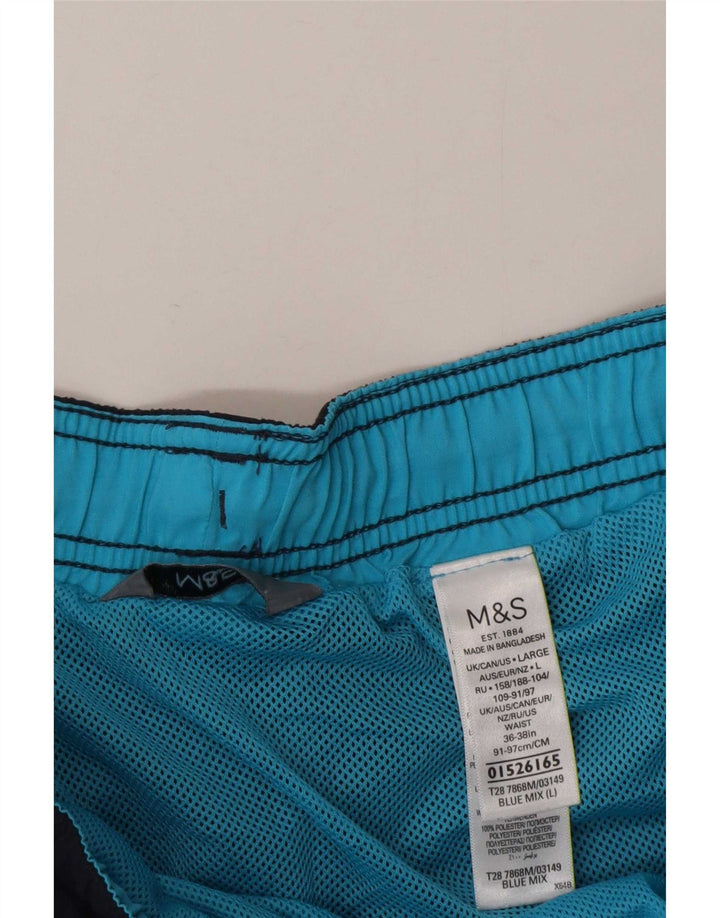 Ανδρικό σορτς κολύμβησης Marks & Spencer σε μεγάλο μπλε χρώμα πολυεστέρα