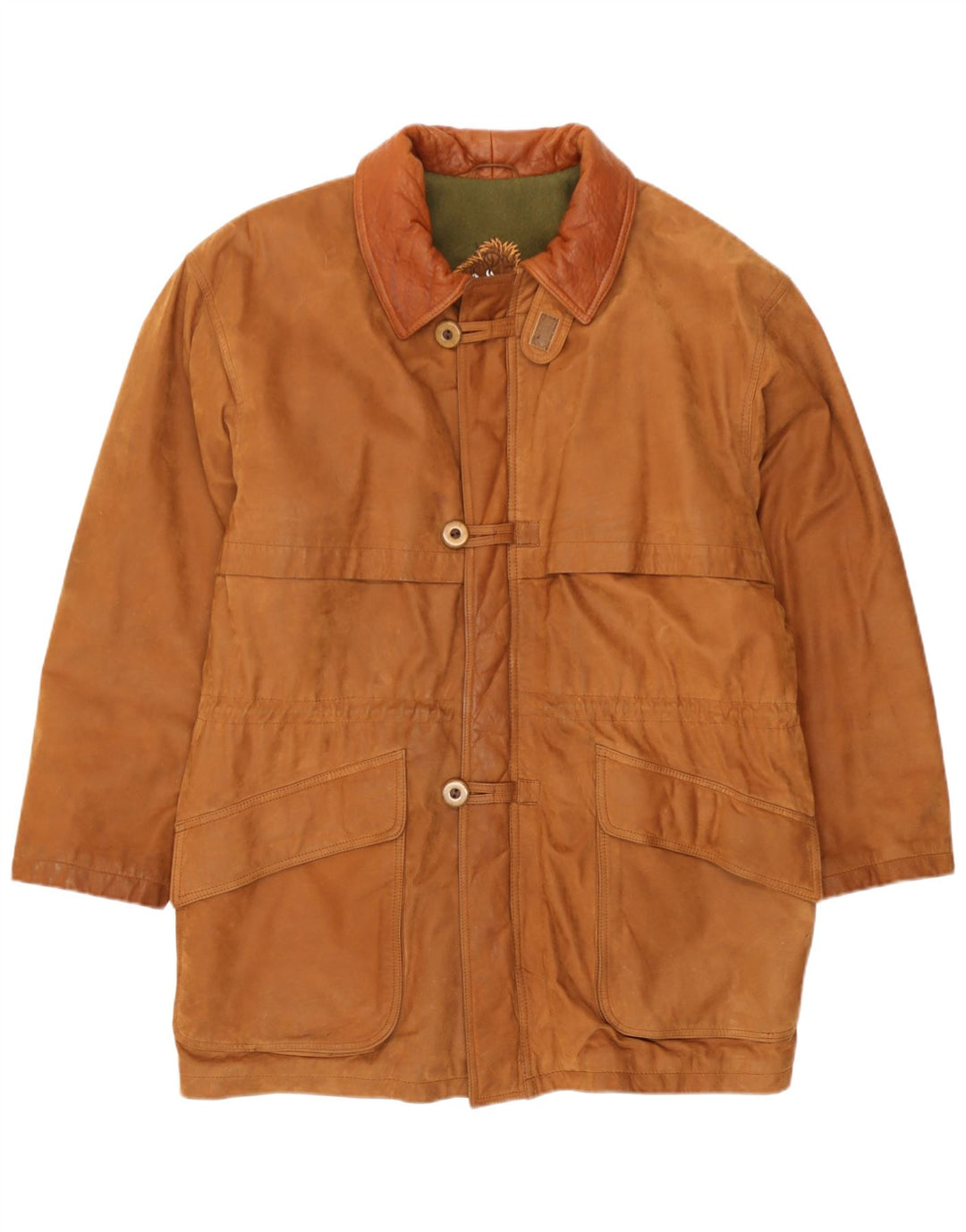 Vintage Ανδρικό Δερμάτινο Αντιανεμικό Μπουφάν IT 46 Small Brown Δερμάτινο