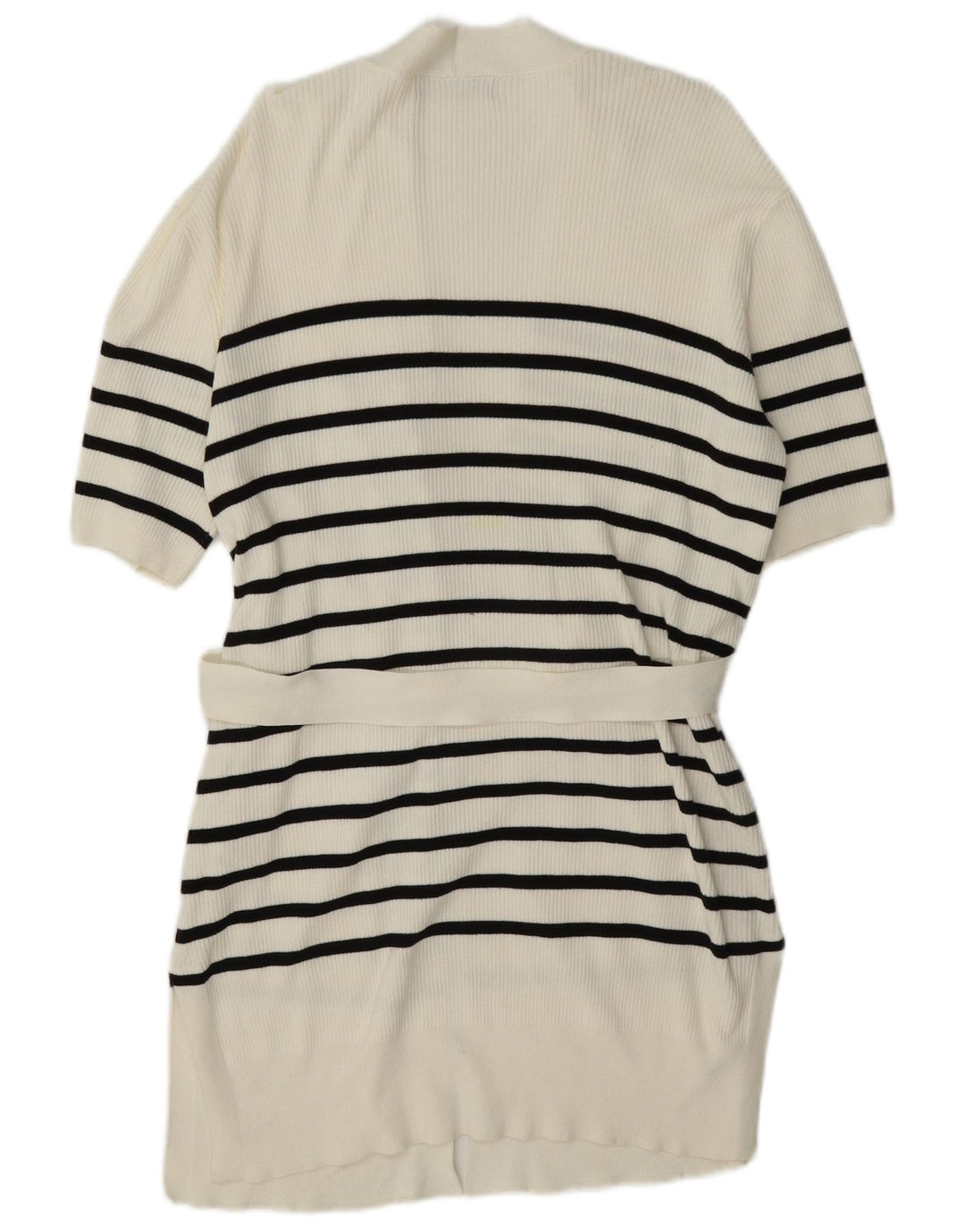 Marks & Spencer Γυναικείο πουλόβερ Longline Cardigan UK 14 Medium White ριγέ