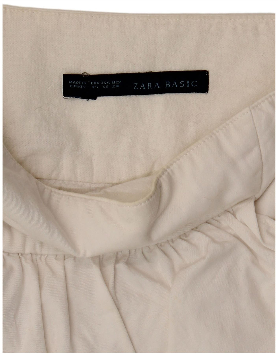 Zara Γυναικεία φούστα σε επίπεδα XS W24 Λευκή