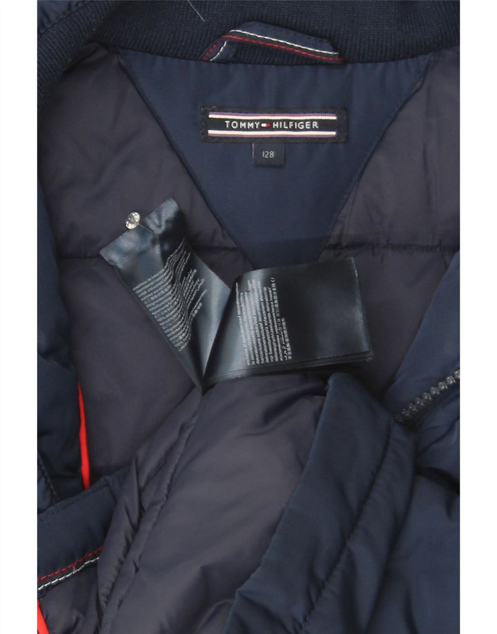 Μπουφάν Tommy Hilfiger Boys με κουκούλα με επένδυση 9-10 ετών Navy Blue Polyester