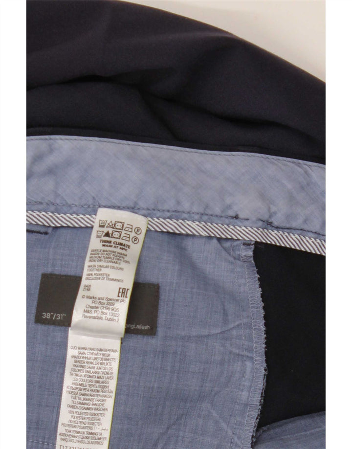 Marks & Spencer Ανδρικό ίσιο κανονικό παντελόνι W38 L31 Navy Blue