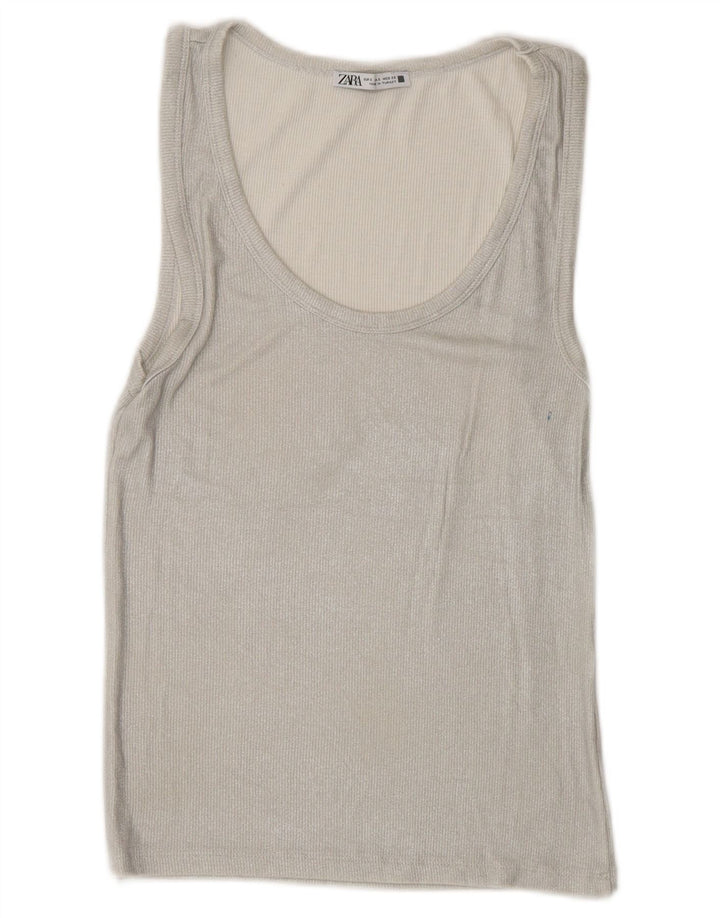 Zara Γυναικείο Γιλέκο Τοπ UK 8 Small Silver