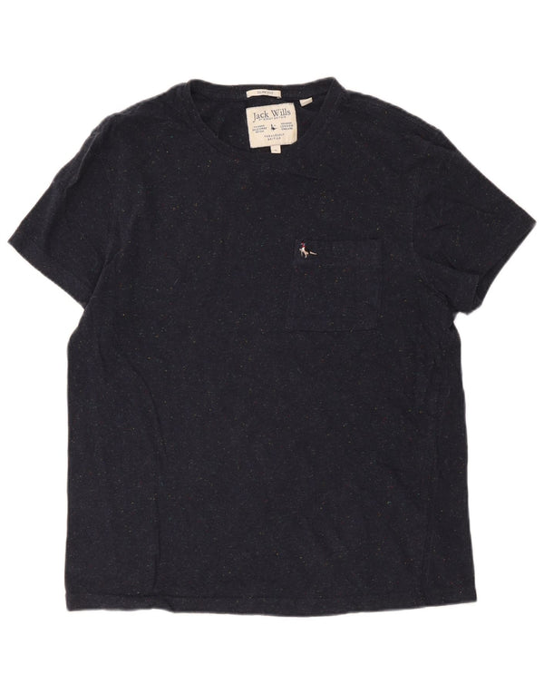 Ανδρικό μπλουζάκι Jack Wills Slim Fit Top XL Navy Blue Flecked Cotton