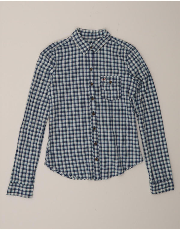 Γυναικείο πουκάμισο Hollister UK 6 XS Blue Gingham Cotton