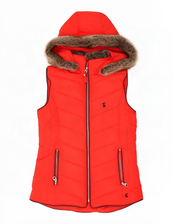 Joules Girls Hooded Gilet Gilet 11-12 Years Red Polyester