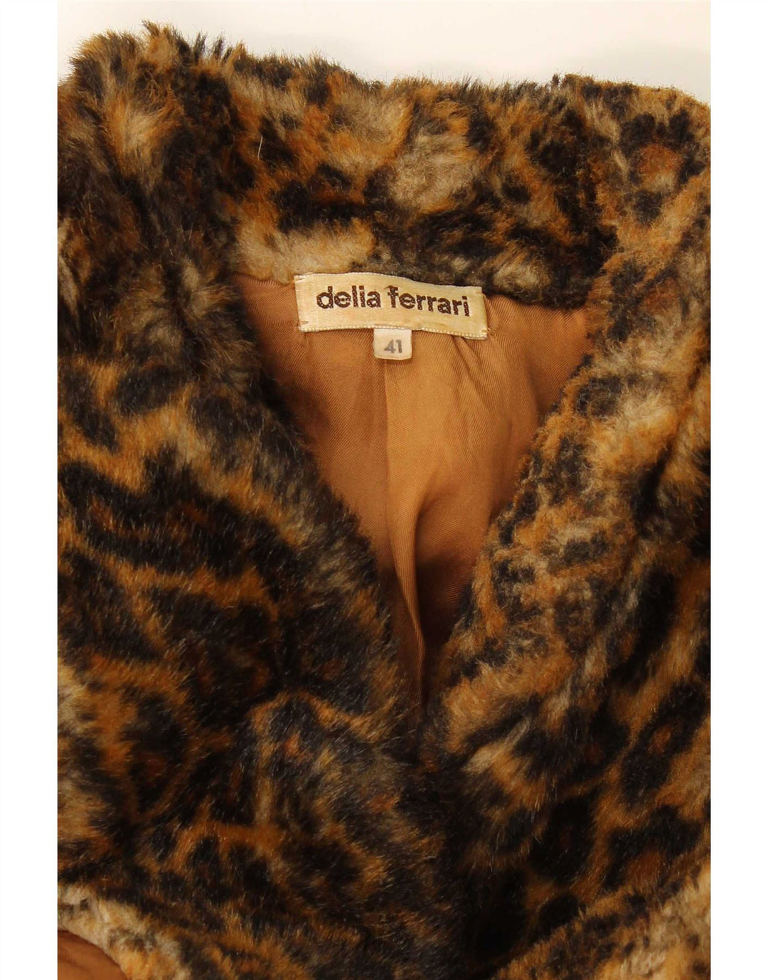 Delia Ferrari Γυναικείο Μπουφάν υπερμεγέθους IT 41 Animal Print μεσαίου καφέ