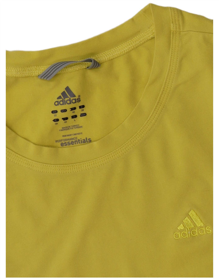 Adidas Γυναικείο T-Shirt Top UK 12 Medium Yellow