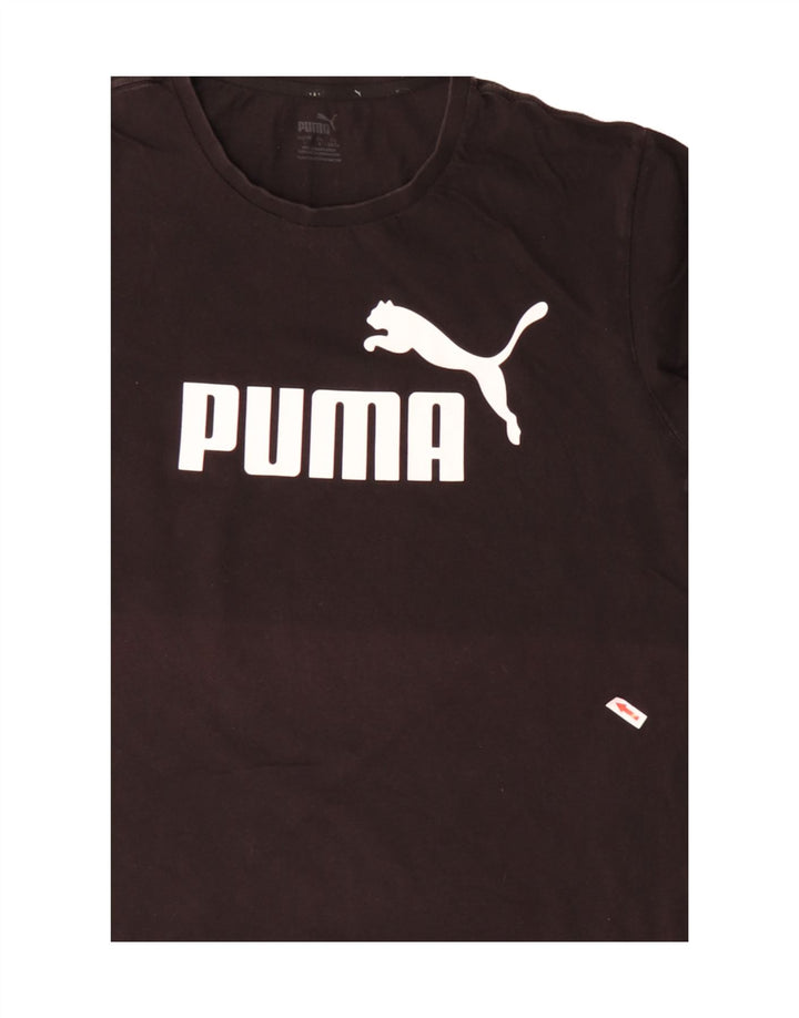 Ανδρικό γραφικό μπλουζάκι Puma, μεγάλο μαύρο βαμβακερό