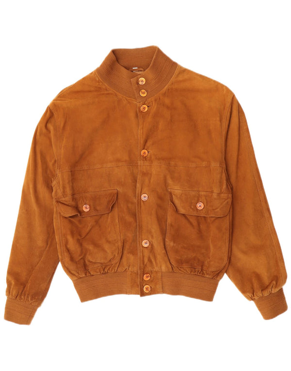 Essebi Ανδρικό Suede Bomber Jacket EU 50 Large Beige Leather