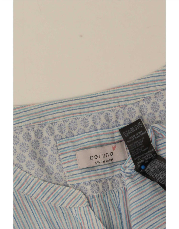 Marks & Spencer Womens Per Una Μπλούζα Τοπ UK 12 μεσαίου μπλε ριγέ