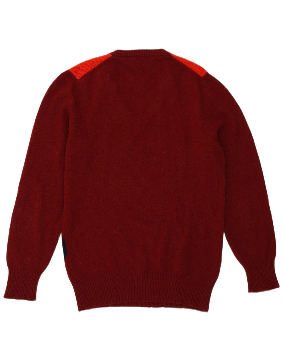 Vintage ανδρικό πουλόβερ με λαιμόκοψη σε μεσαίο μπορντό Argyle/Diamond Lambswool