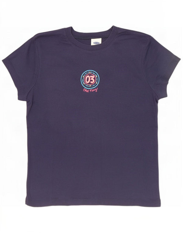 Γυναικείο γραφικό μπλουζάκι Old Navy Top UK 14 μεγάλο μπλε βαμβακερό
