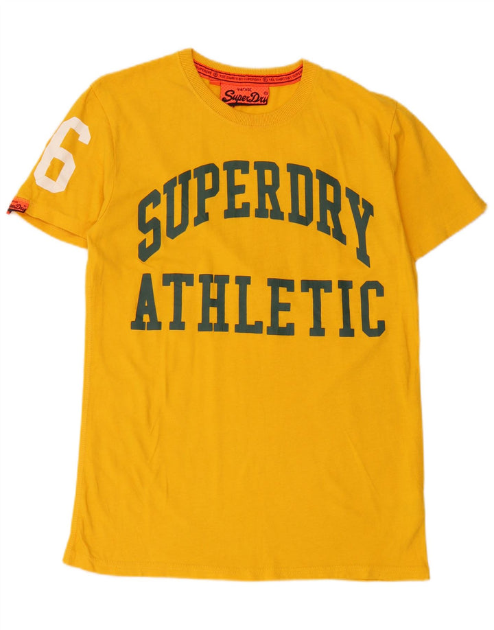 Ανδρικό γραφικό μπλουζάκι Superdry Μπλουζάκι με μεσαίο κίτρινο βαμβάκι