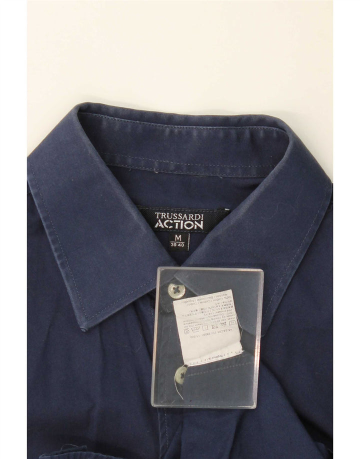 Ανδρικό πουκάμισο Trussardi Μέγεθος 39/40 Βαμβακερό μεσαίο Navy Blue