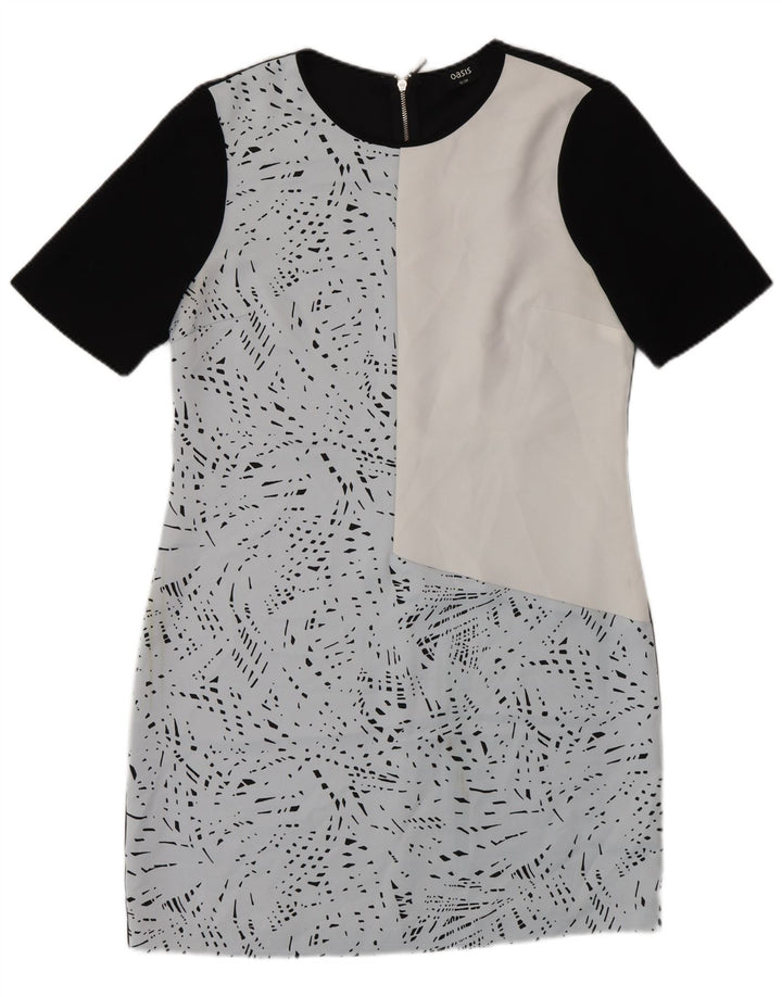 Γυναικείο φόρεμα Oasis Abstract Pattern Sheath UK 12 Medium Blue Colourblock