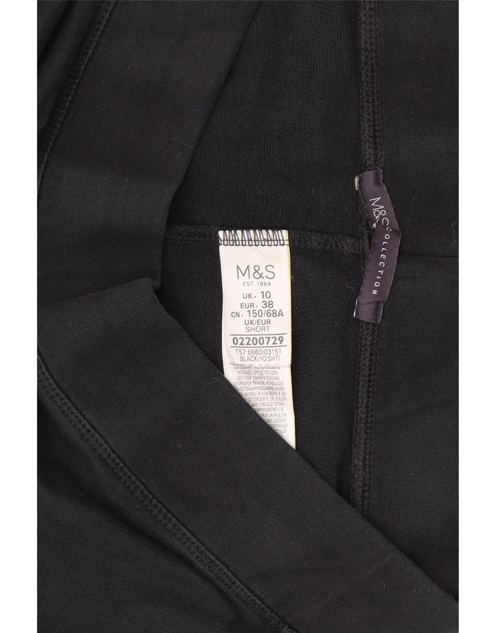 Marks & Spencer Γυναικεία φόρμα παντελόνια UK 10 Small Black Cotton