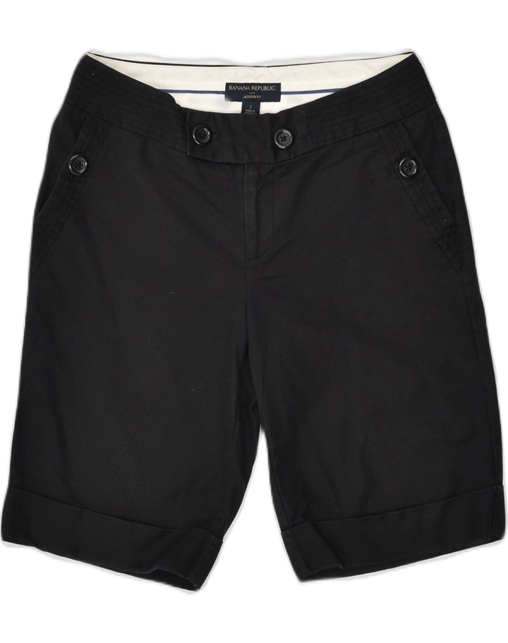 BANANA REPUBLIC Womens Jackson Chino Shorts US 2 XS W30  Black Cotton | Vintage Banana Republic | Thrift | Second-Hand Banana Republic | Used Clothing | Messina Hembry 