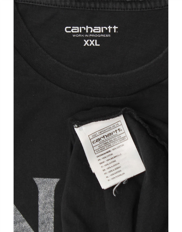 CARHARTT Ανδρικό γραφικό T-Shirt Top 2XL Μαύρο βαμβακερό