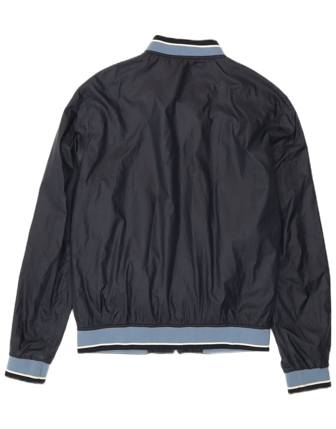 Zara Ανδρικό Bomber Jacket UK 40 Large Navy Blue Colorblock Polyester