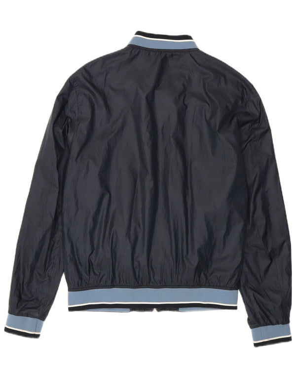 Zara Ανδρικό Bomber Jacket UK 40 Large Navy Blue Colorblock Polyester
