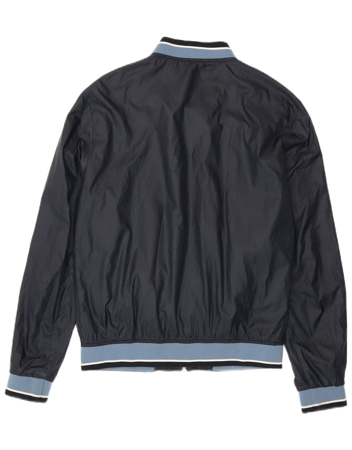 Zara Ανδρικό Bomber Jacket UK 40 Large Navy Blue Colorblock Polyester