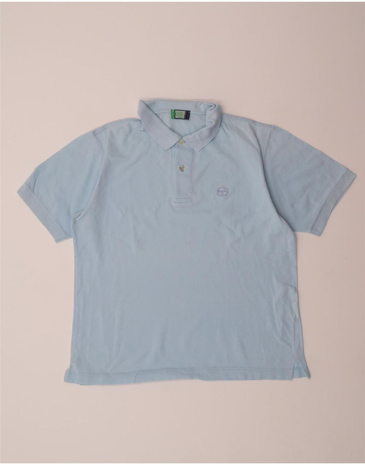 SERGIO TACCHINI Mens Polo Shirt IT 46 Small Blue Cotton