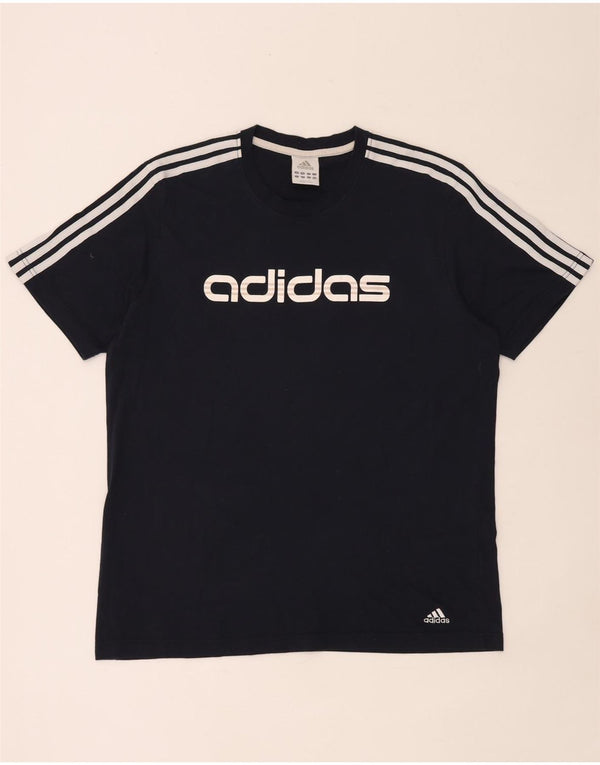 Ανδρικό γραφικό T-Shirt Adidas Top Large Navy Blue
