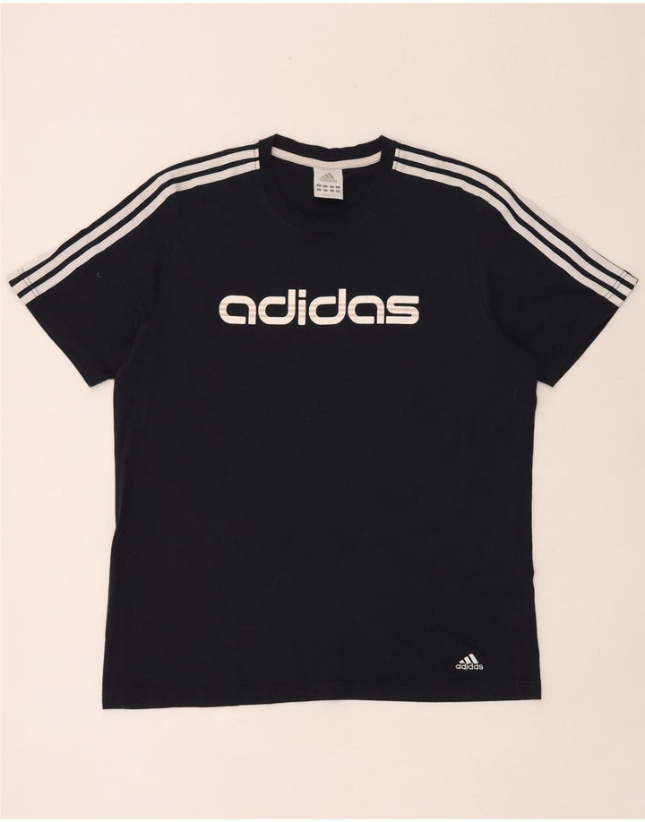 Ανδρικό γραφικό T-Shirt Adidas Top Large Navy Blue