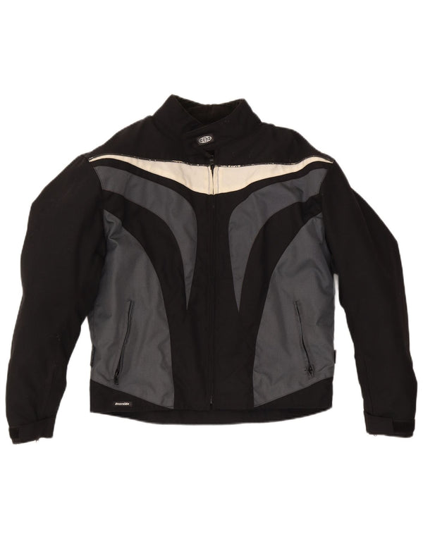 Vintage Ανδρικό Σακάκι Racer UK 36 Small Black Colourblock Polyamide