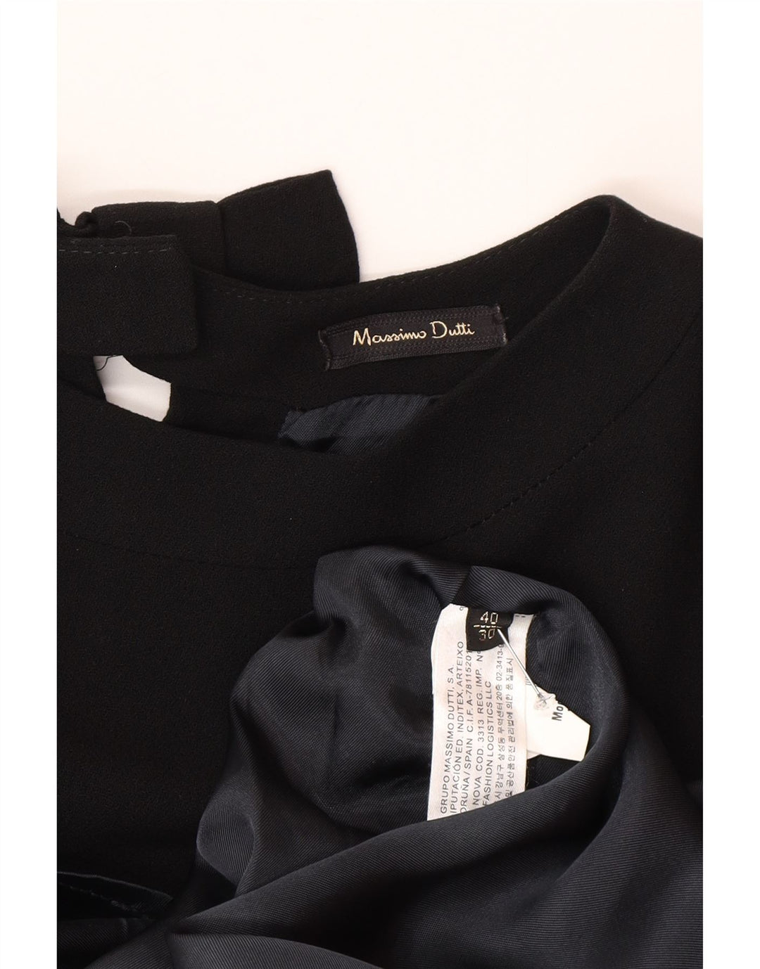Massimo Dutti Γυναικείο φόρεμα Shift EU 40 Medium Black Viscose