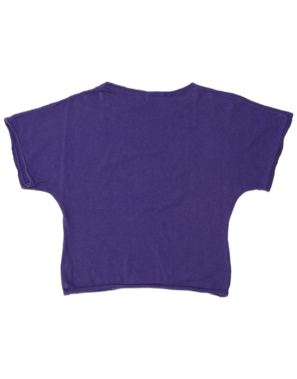FAT FACE Γυναικείο κοντομάνικο πουλόβερ με λαιμόκοψη UK 16 Large Purple