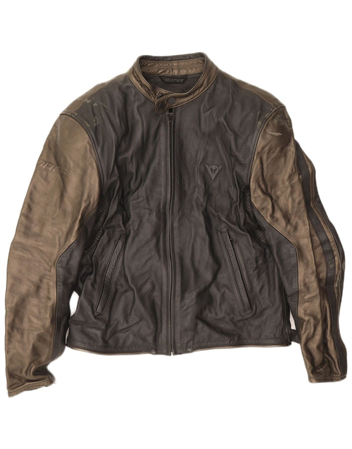 Ανδρικό δερμάτινο μπουφάν Dainese Racer EU 54 Large Black Colourblock Δερμάτινο