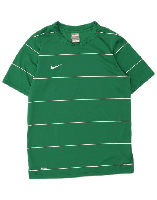 Γραφικό μπλουζάκι Nike Boys Top 12-13 ετών Μεγάλο πράσινο ριγέ πολυεστέρα