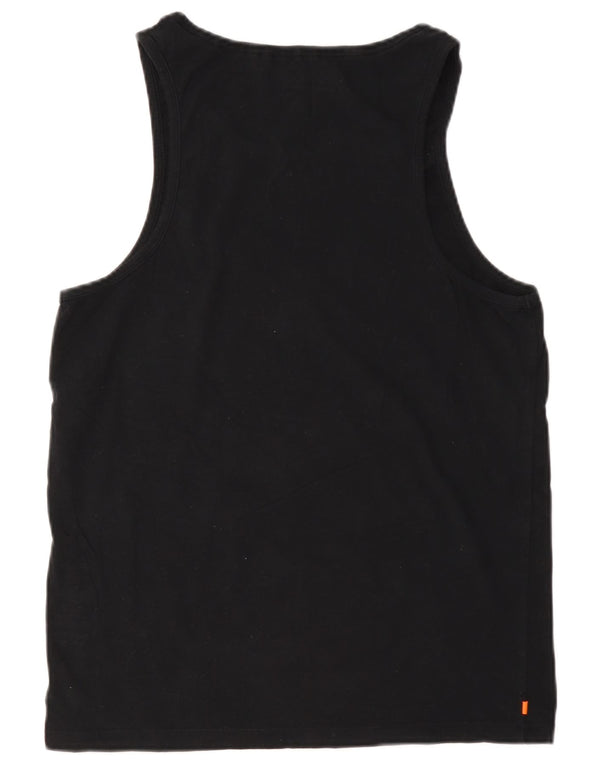 Superdry Γυναικείο γιλέκο Slim Fit Top UK 16 Large μαύρο βαμβακερό
