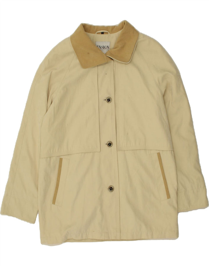 ENSIGN Womens Overcoat UK 14 Large  Beige Polyester Vintage Ensign and Second-Hand Ensign from Messina Hembry 