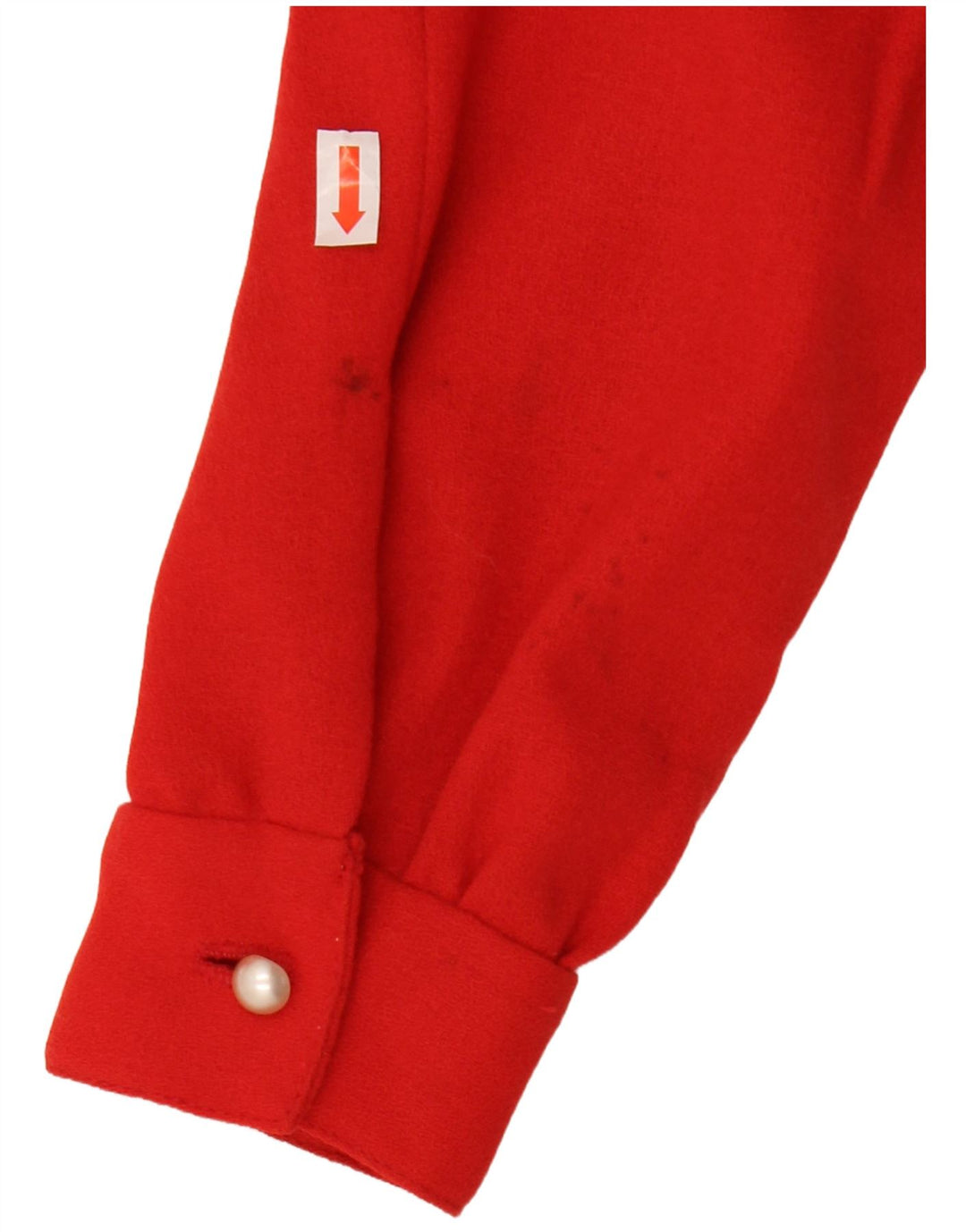 VINTAGE Γυναικείο πουκάμισο Crop Μπλούζα UK 12 Medium Red