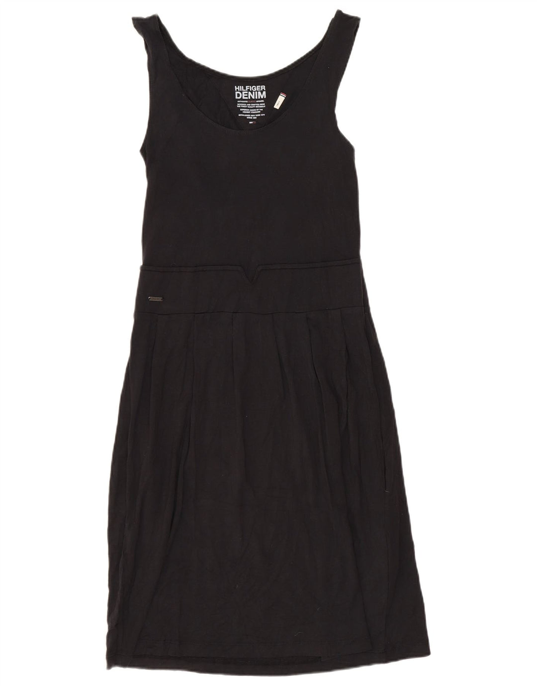 Tommy Hilfiger Γυναικείο Αμάνικο Βασικό Φόρεμα UK 10 Small Black Viscose