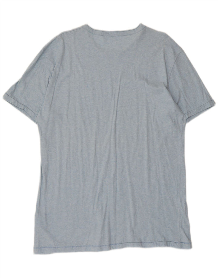 Ανδρικό γραφικό μπλουζάκι Benetton Top 2XL Μπλε βαμβακερό