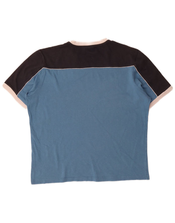 Ανδρικό T-Shirt Champion Top XL Blue Colourblock Βαμβακερό