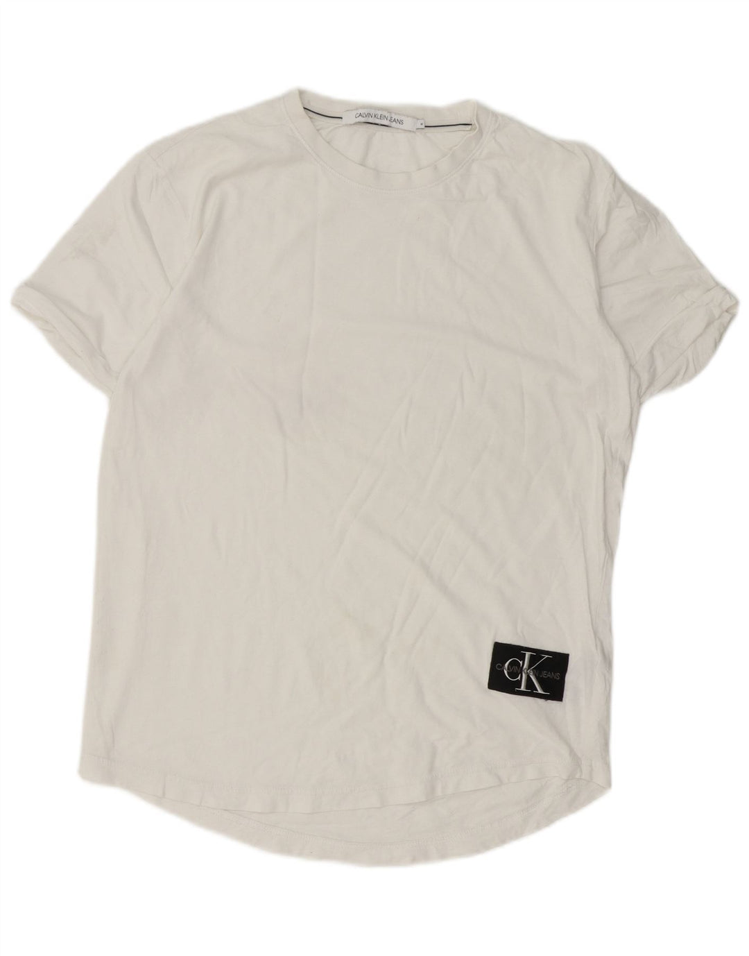 Ανδρικό T-Shirt τζιν Calvin Klein Τοπ μεσαίο λευκό βαμβακερό