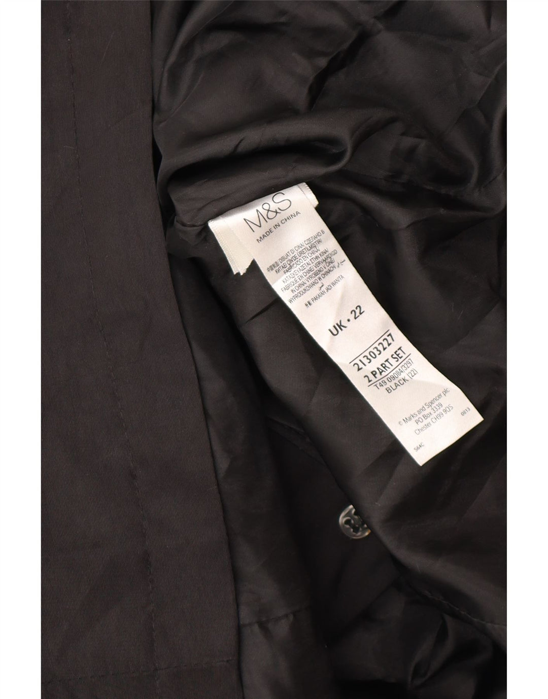 Marks & Spencer Γυναικεία καμπαρντίνα UK 22 3XL Μαύρος Πολυεστέρας