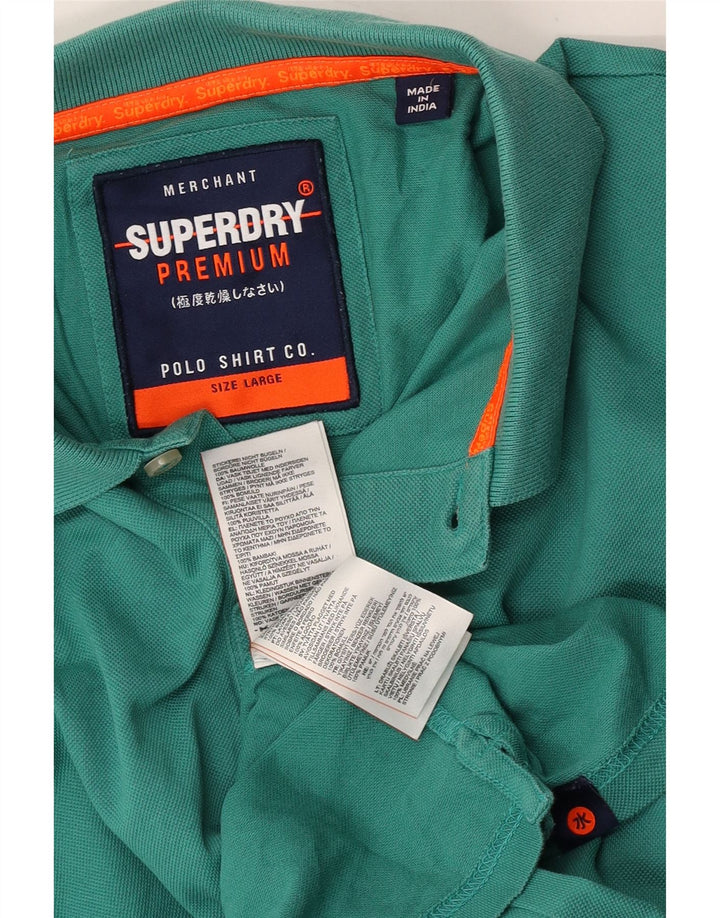 Ανδρικό πουκάμισο πόλο Superdry, μεγάλο πράσινο βαμβακερό
