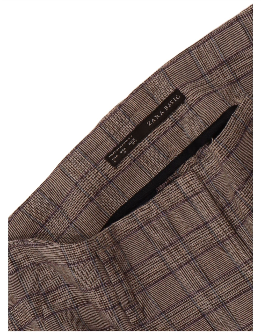Zara Γυναικείο Παντελόνι Chino Slim Small W26 L27 Grey Check