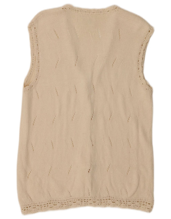 Γυναικείο Αμάνικο Ζακέτα ARTESANIA UK 12 Βαμβακερό μεσαίο σε ανοιχτό λευκό