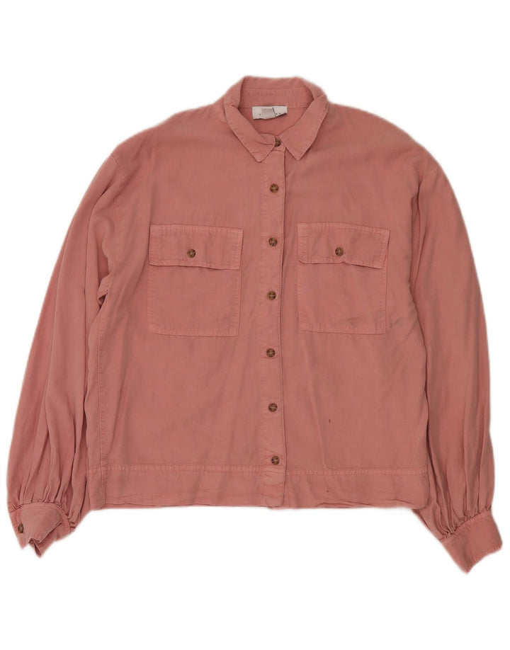 Topshop Γυναικείο πουκάμισο Oversized UK 10 Small Pink Lyocell