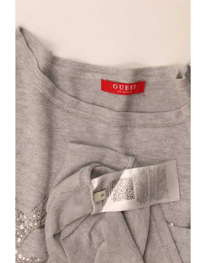 Guess Γυναικείο τοπ μακρυμάνικο UK 10 Small Grey Viscose
